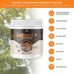 NATUREALM - Naturealm Sacred 7 Mushroom Extract Powder - The Red Vitamin MX - Suplementos Alimenticios - {{ shop.shopifyCountryName }}