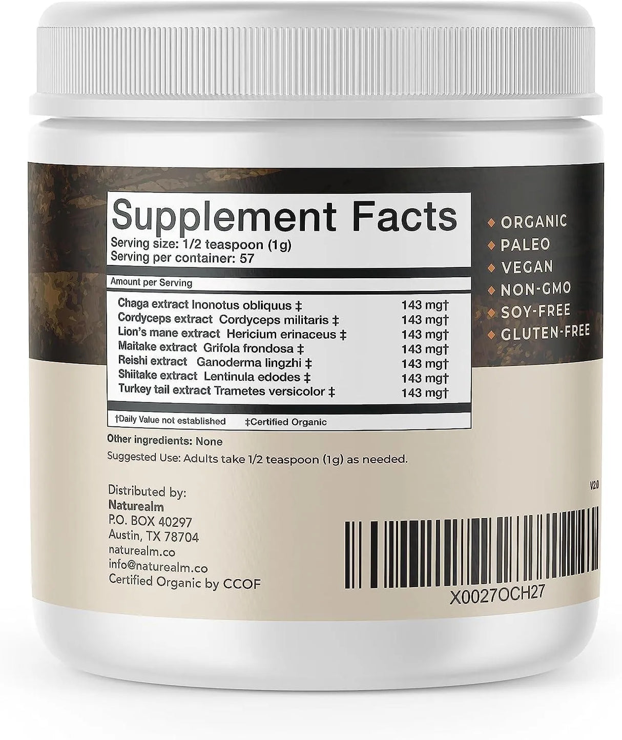 NATUREALM - Naturealm Sacred 7 Mushroom Extract Powder - The Red Vitamin MX - Suplementos Alimenticios - {{ shop.shopifyCountryName }}