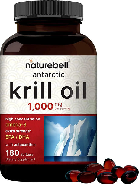 NATUREBELL - NatureBell Antarctic Krill Oil 1000Mg. 180 Capsulas Blandas - The Red Vitamin MX - Suplementos Alimenticios - {{ shop.shopifyCountryName }}