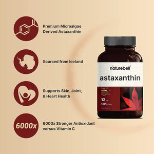 NATUREBELL - NatureBell Astaxanthin 12Mg. 120 Capsulas Blandas - The Red Vitamin MX - Suplementos Alimenticios - {{ shop.shopifyCountryName }}