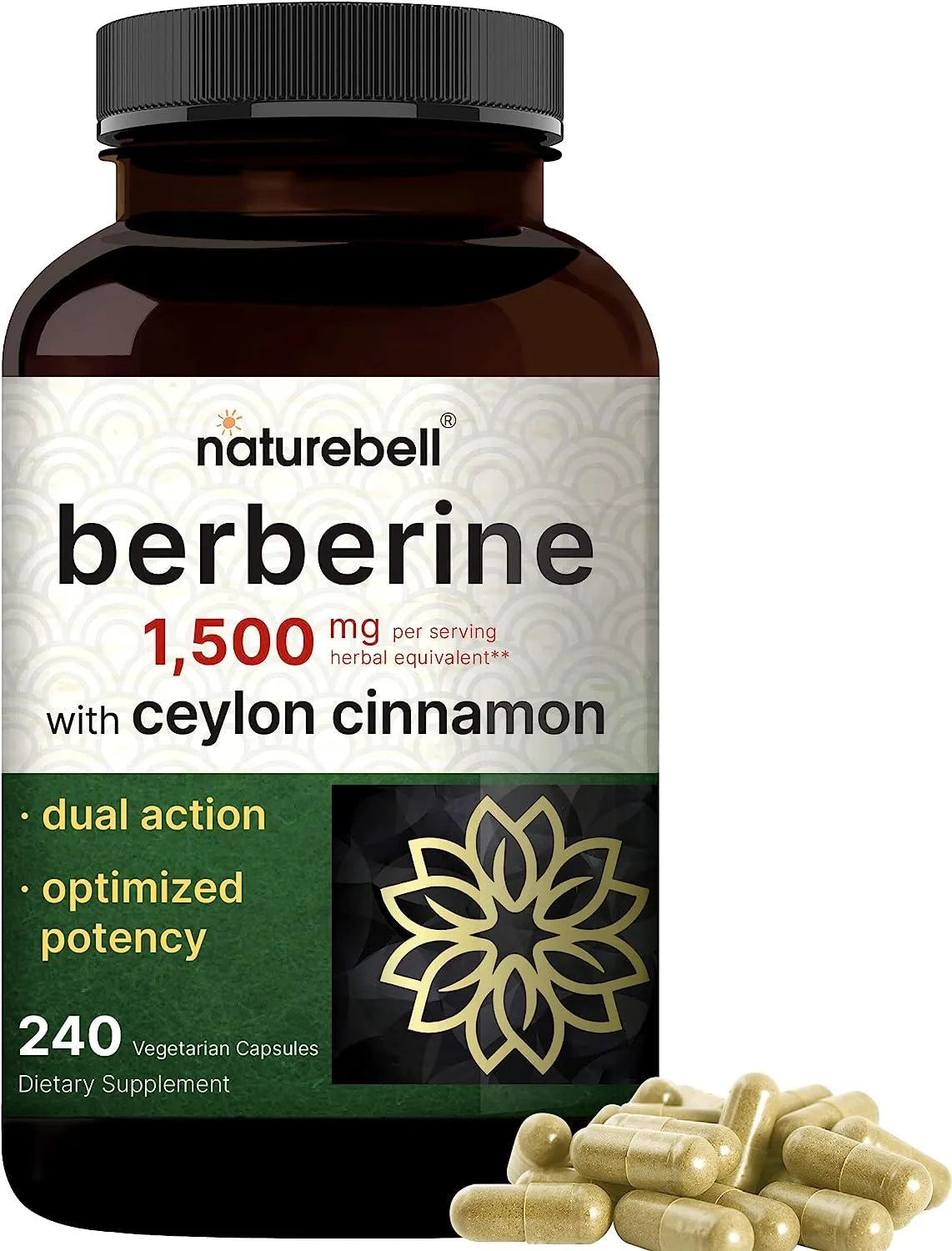 NATUREBELL - NatureBell Berberine with Ceylon Cinnamon 1500Mg. 240 Capsulas - The Red Vitamin MX - Suplementos Alimenticios - {{ shop.shopifyCountryName }}