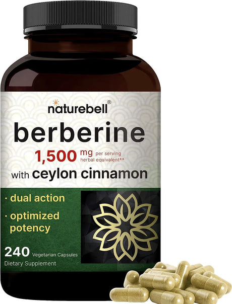 NATUREBELL - NatureBell Berberine with Ceylon Cinnamon 1500Mg. 240 Capsulas - The Red Vitamin MX - Suplementos Alimenticios - {{ shop.shopifyCountryName }}