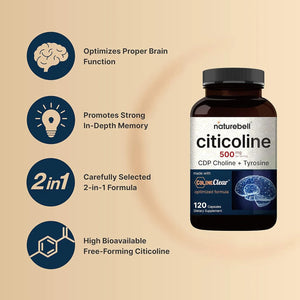 NATUREBELL - NatureBell Citicoline 120 Capsulas - The Red Vitamin MX - Suplementos Alimenticios - {{ shop.shopifyCountryName }}