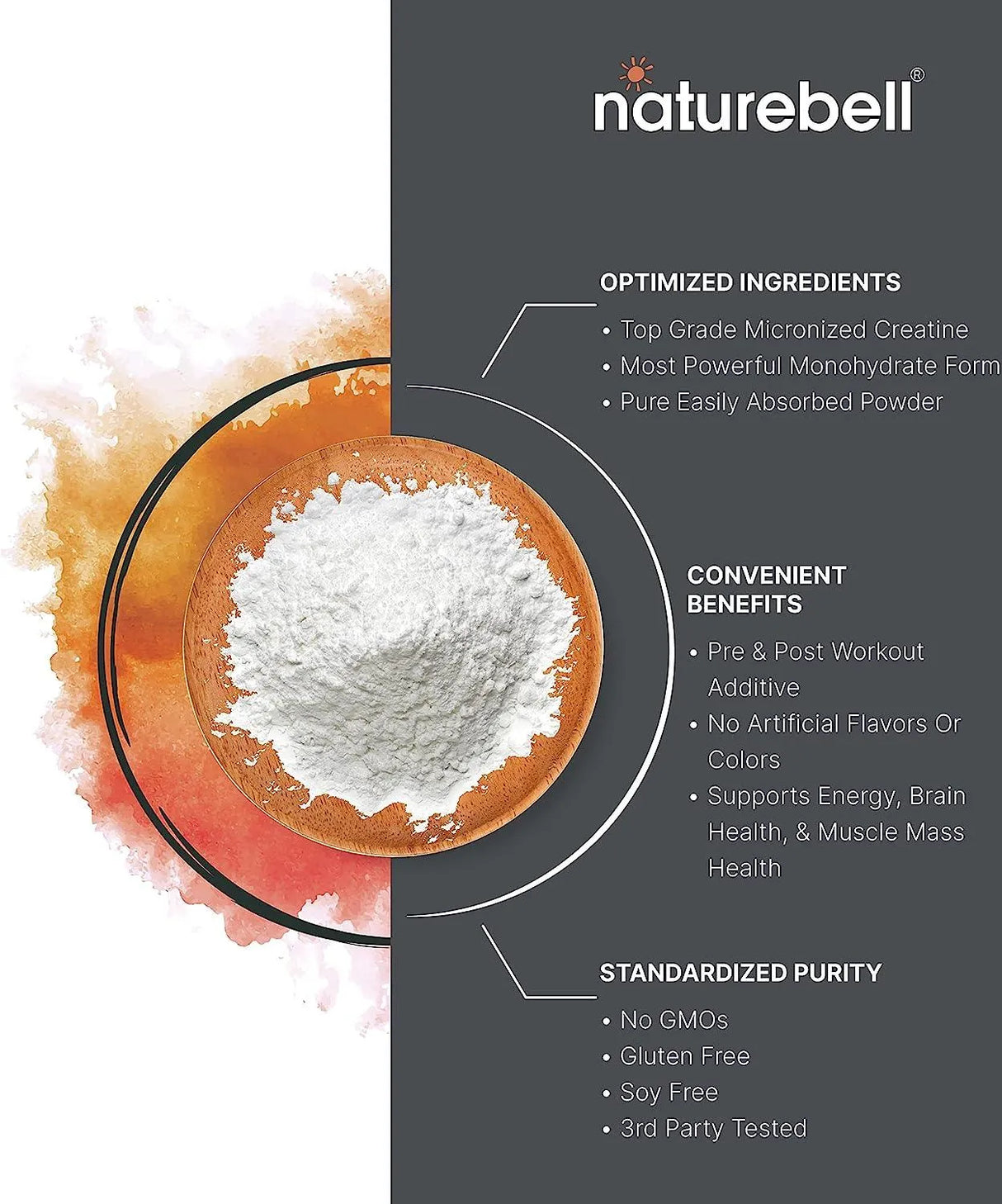 NATUREBELL - NatureBell Creatine Monohydrate Powder 100 Servicios 500Gr. - The Red Vitamin MX - Suplementos Alimenticios - {{ shop.shopifyCountryName }}