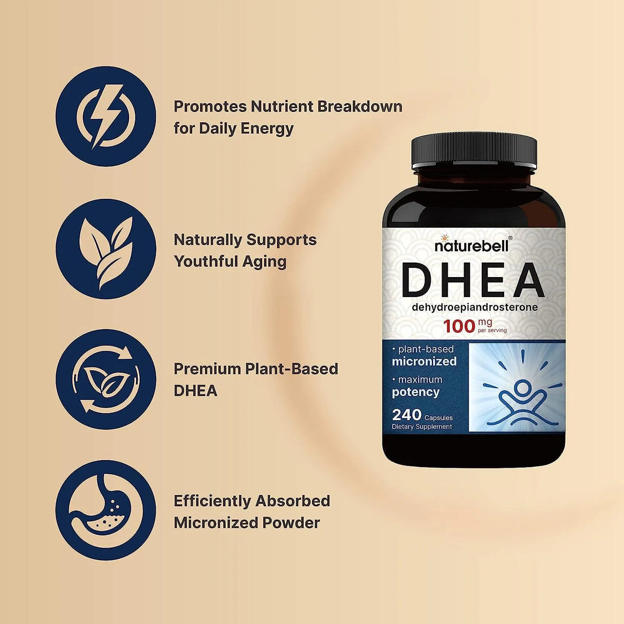 NATUREBELL - NatureBell DHEA 100Mg. 240 Capsulas - The Red Vitamin MX - Suplementos Alimenticios - {{ shop.shopifyCountryName }}