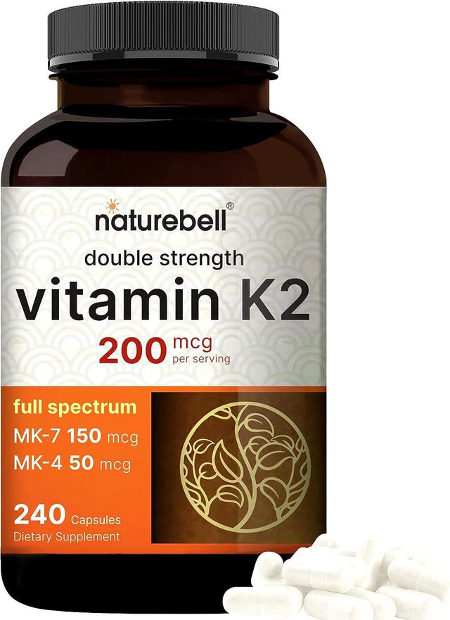 NATUREBELL - NatureBell Full Spectrum Vitamin K2 200mcg 240 Capsulas - The Red Vitamin MX - Suplementos Alimenticios - {{ shop.shopifyCountryName }}