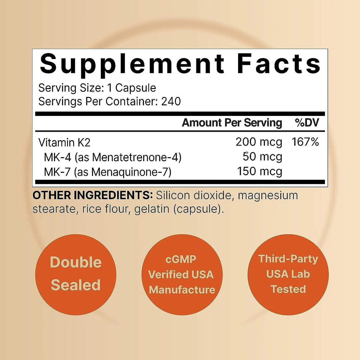 NATUREBELL - NatureBell Full Spectrum Vitamin K2 200mcg 240 Capsulas - The Red Vitamin MX - Suplementos Alimenticios - {{ shop.shopifyCountryName }}