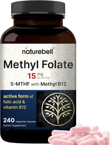 NATUREBELL - NatureBell L Methylfolate 15Mg. 240 Capsulas - The Red Vitamin MX - Suplementos Alimenticios - {{ shop.shopifyCountryName }}