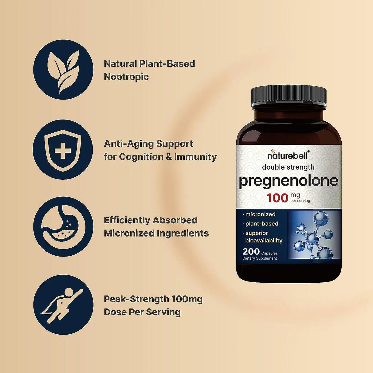 NATUREBELL - NatureBell Pregnenolone 100Mg. 200 Capsulas - The Red Vitamin MX - Suplementos Alimenticios - {{ shop.shopifyCountryName }}