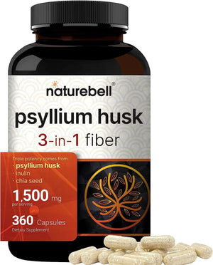 NATUREBELL - NatureBell Psyllium Husk 1500Mg. 360 Capsulas - The Red Vitamin MX - Suplementos Alimenticios - {{ shop.shopifyCountryName }}