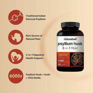 NATUREBELL - NatureBell Psyllium Husk 1500Mg. 360 Capsulas - The Red Vitamin MX - Suplementos Alimenticios - {{ shop.shopifyCountryName }}