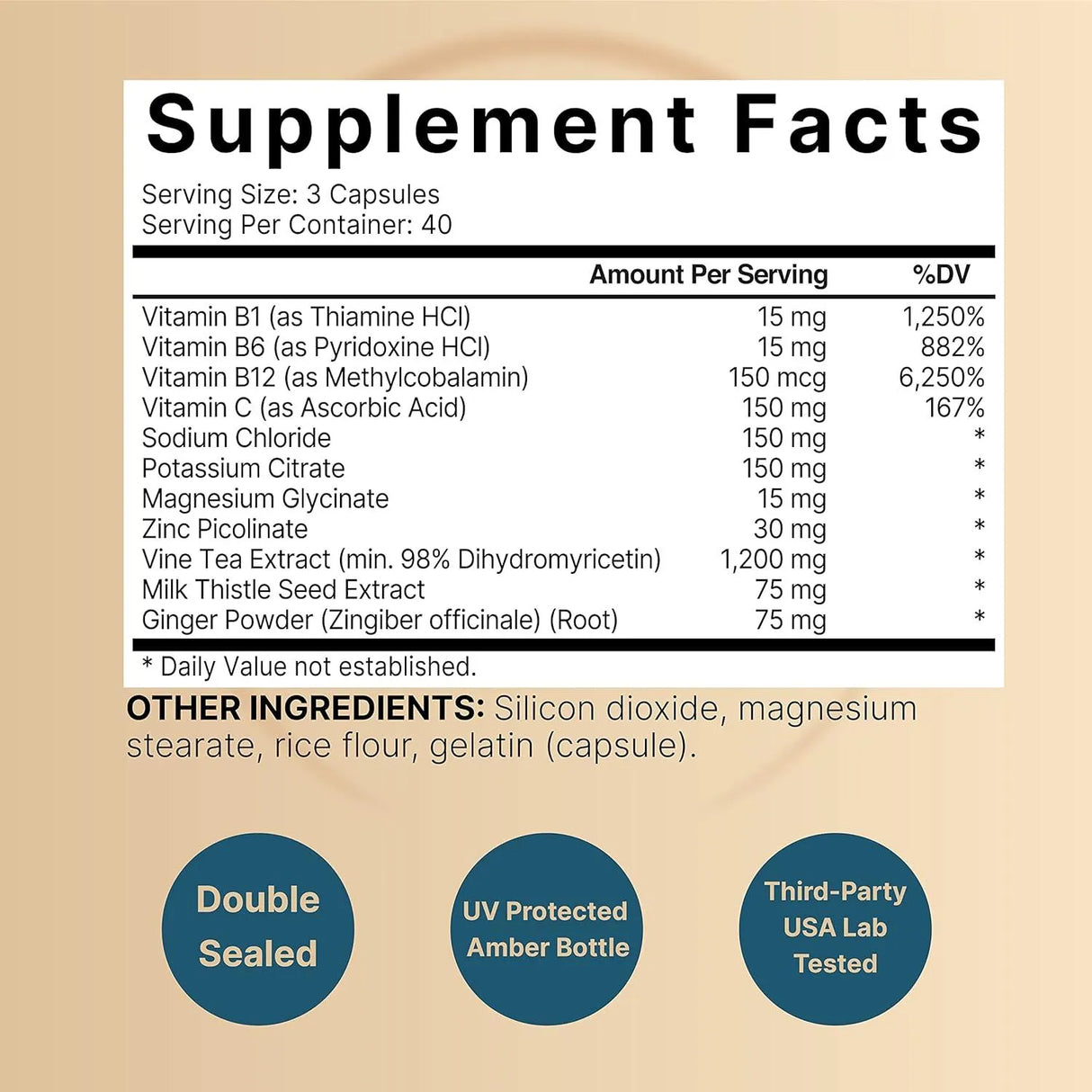 NATUREBELL - NatureBell Rehab Dihydromyricetin (DHM) 98% 120 Capsulas - The Red Vitamin MX - Suplementos Alimenticios - {{ shop.shopifyCountryName }}