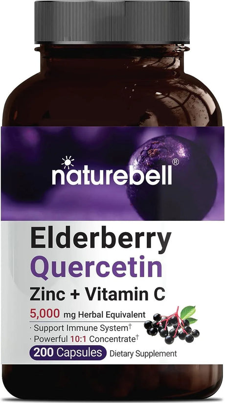 NATUREBELL - NatureBell Sambucus Elderberry Capsules 5000Mg. 200 Capsulas - The Red Vitamin MX - Suplementos Alimenticios - {{ shop.shopifyCountryName }}