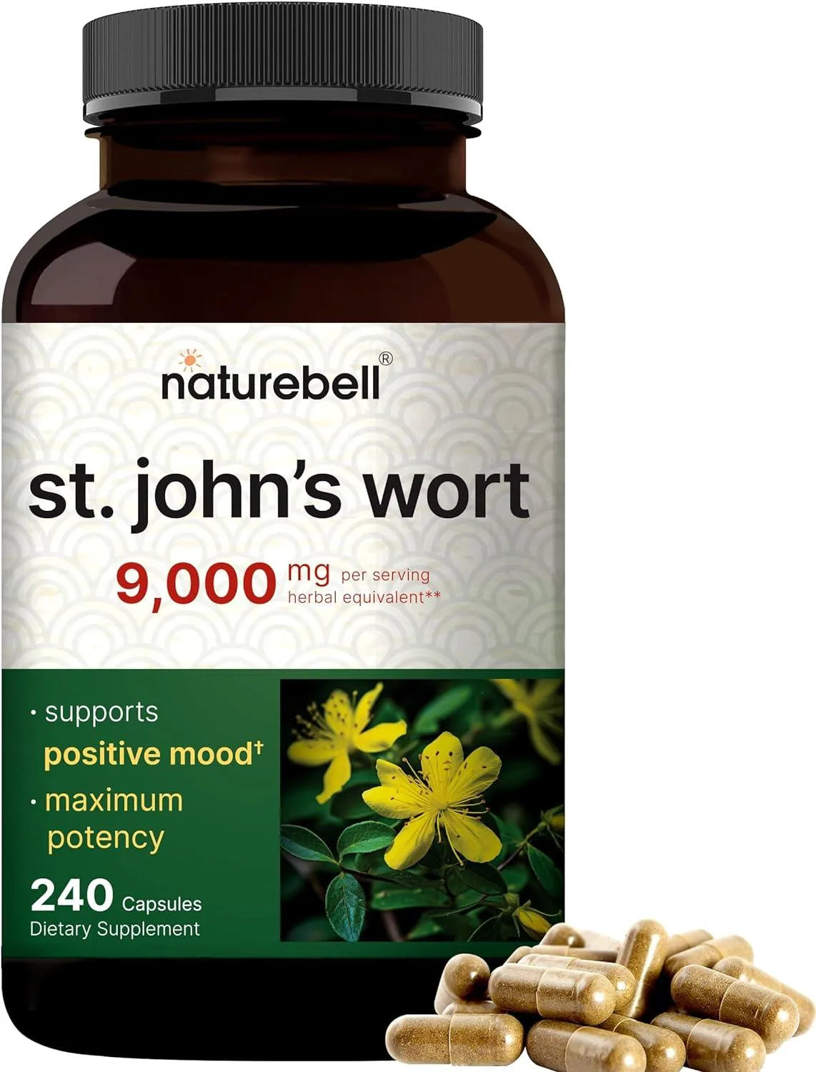 NATUREBELL - NatureBell St Johns Wort 9,000Mg. 240 Capsulas - The Red Vitamin MX - Suplementos Alimenticios - {{ shop.shopifyCountryName }}