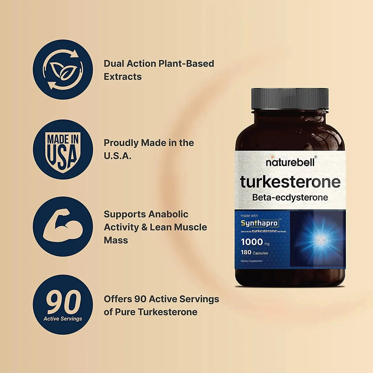 NATUREBELL - NatureBell Turkesterone Supplement 500Mg. 180 Capsulas - The Red Vitamin MX - Suplementos Alimenticios - {{ shop.shopifyCountryName }}