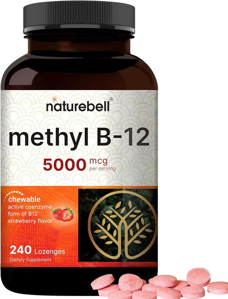 NATUREBELL - NatureBell Ultra Strength Vitamin B12 Methylcobalamin 5000mcg 240 Tabletas - The Red Vitamin MX - Suplementos Alimenticios - {{ shop.shopifyCountryName }}