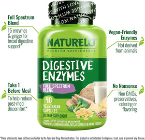 NATURELO - Naturelo Digestive Enzymes 90 Capsulas - The Red Vitamin MX - Suplementos Alimenticios - {{ shop.shopifyCountryName }}