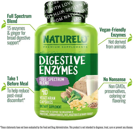 NATURELO - Naturelo Digestive Enzymes 90 Capsulas - The Red Vitamin MX - Suplementos Alimenticios - {{ shop.shopifyCountryName }}
