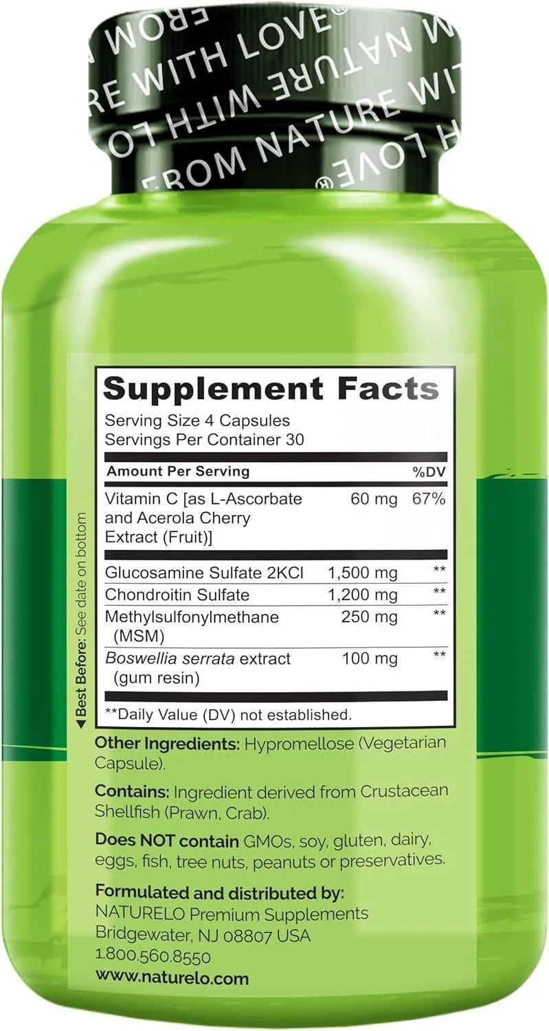 NATURELO - Naturelo Glucosamine Chondroitin MSM 120 Capsulas 2 Pack - The Red Vitamin MX - Suplementos Alimenticios - {{ shop.shopifyCountryName }}