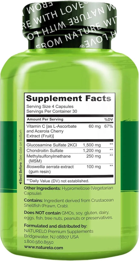 NATURELO - Naturelo Glucosamine Chondroitin MSM 120 Capsulas 2 Pack - The Red Vitamin MX - Suplementos Alimenticios - {{ shop.shopifyCountryName }}