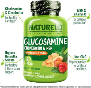 NATURELO - Naturelo Glucosamine Chondroitin MSM 120 Capsulas - The Red Vitamin MX - Suplementos Alimenticios - {{ shop.shopifyCountryName }}