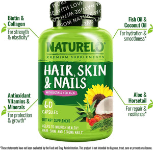 NATURELO - NATURELO Hair, Skin and Nails Vitamins 60 Capsulas - The Red Vitamin MX - Suplementos Alimenticios - {{ shop.shopifyCountryName }}