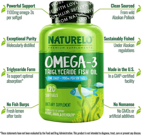 NATURELO - NATURELO Omega-3 Fish Oil Supplement 120 Capsulas Blandas - The Red Vitamin MX - Suplementos Alimenticios - {{ shop.shopifyCountryName }}