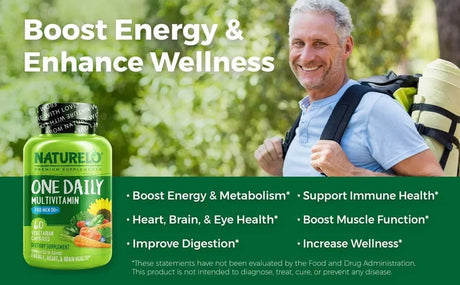 NATURELO - Naturelo One Daily Multivitamin for Men 50+ 60 Capsulas - The Red Vitamin MX - Suplementos Alimenticios - {{ shop.shopifyCountryName }}