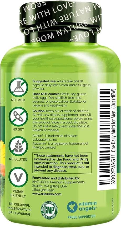 NATURELO - Naturelo One Daily Multivitamin for Men 60 Capsulas - The Red Vitamin MX - Suplementos Alimenticios - {{ shop.shopifyCountryName }}