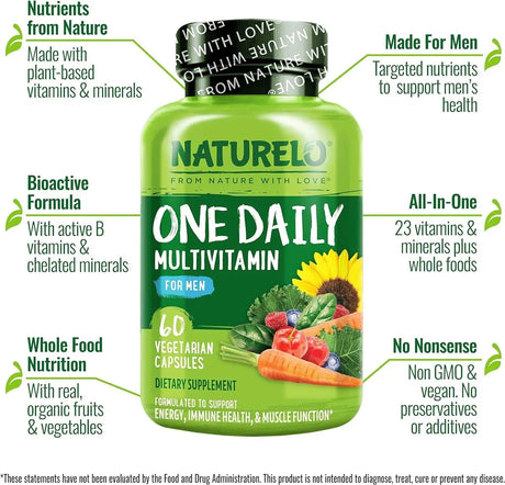 NATURELO - Naturelo One Daily Multivitamin for Men 60 Capsulas - The Red Vitamin MX - Suplementos Alimenticios - {{ shop.shopifyCountryName }}