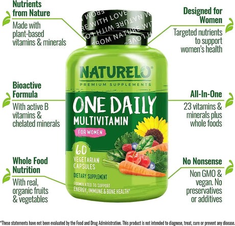 NATURELO - Naturelo One Daily Multivitamin for Women 60 Capsulas - The Red Vitamin MX - Suplementos Alimenticios - {{ shop.shopifyCountryName }}