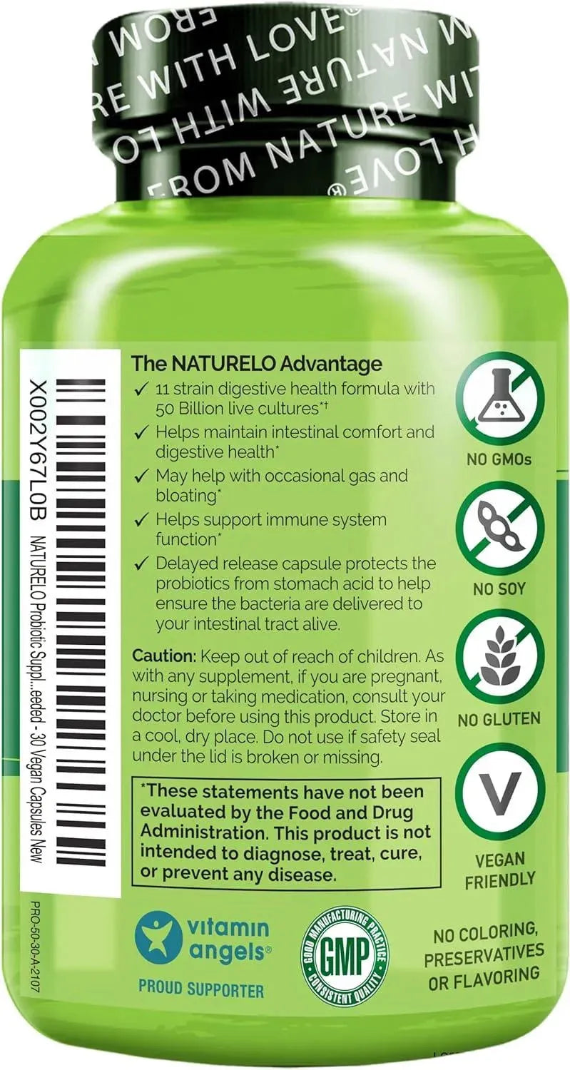 NATURELO - Naturelo Probiotics 50 Billion CFU 30 Capsulas - The Red Vitamin MX - Suplementos Alimenticios - {{ shop.shopifyCountryName }}