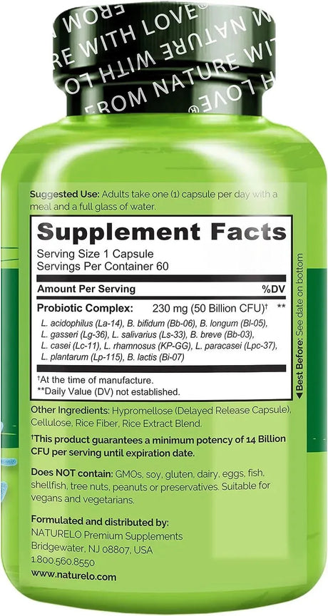 NATURELO - Naturelo Probiotics 50 Billion CFU 60 Capsulas - The Red Vitamin MX - Suplementos Alimenticios - {{ shop.shopifyCountryName }}