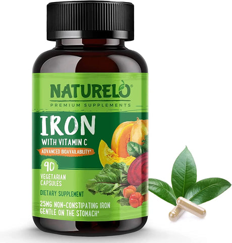 NATURELO - NATURELO Vegan Iron Supplement with Vitamin C and Organic Whole Foods 90 Capsulas - The Red Vitamin MX - Suplementos Alimenticios - {{ shop.shopifyCountryName }}