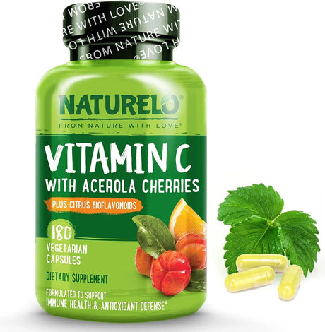 NATURELO - NATURELO Vitamin C with Organic Acerola Cherry Extract and Citrus Bioflavonoids 180 Capsulas - The Red Vitamin MX - Suplementos Alimenticios - {{ shop.shopifyCountryName }}