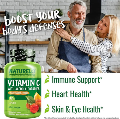 NATURELO - NATURELO Vitamin C with Organic Acerola Cherry Extract and Citrus Bioflavonoids 180 Capsulas - The Red Vitamin MX - Suplementos Alimenticios - {{ shop.shopifyCountryName }}
