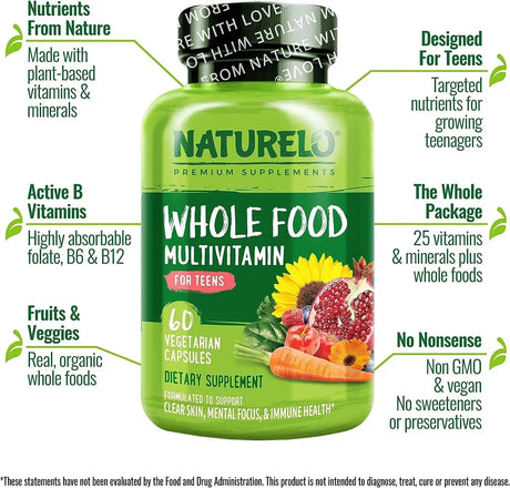 NATURELO - Naturelo Whole Food Multivitamin for Teens 60 Capsulas - The Red Vitamin MX - Suplementos Alimenticios - {{ shop.shopifyCountryName }}