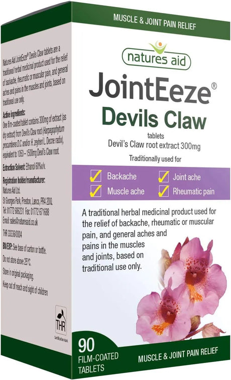 NATURES AID - Natures Aid JointEeze Devils Claw Root Extract 300Mg. 90 Tabletas - The Red Vitamin MX - Suplementos Alimenticios - {{ shop.shopifyCountryName }}