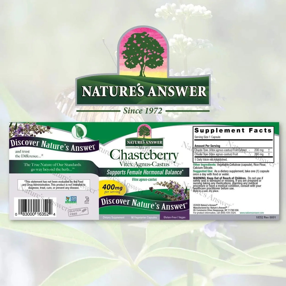 NATURE´S ANSWER - Nature's Answer Chasteberry Baya Casto 400Mg. 90 Capsulas - The Red Vitamin MX - Suplementos Alimenticios - {{ shop.shopifyCountryName }}