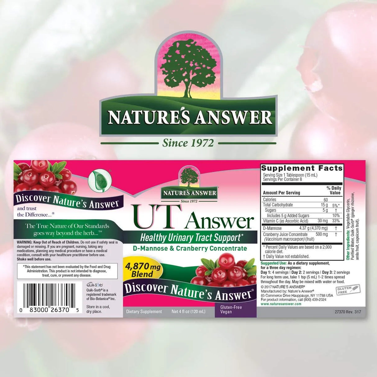 NATURE´S ANSWER - Nature's Answer UT Answer Cranberry 120Ml. - The Red Vitamin MX - Suplementos Alimenticios - {{ shop.shopifyCountryName }}