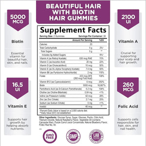 NATURES CHOICE - Nature's Choice Hair Vitamins Gummies with Biotin 60 Gomitas - The Red Vitamin MX - Suplementos Alimenticios - {{ shop.shopifyCountryName }}