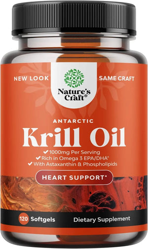 NATURES CRAFT - Nature's Craft Antarctic Krill Oil 1000Mg. 120 Capsulas Blandas - The Red Vitamin MX - Suplementos Alimenticios - {{ shop.shopifyCountryName }}