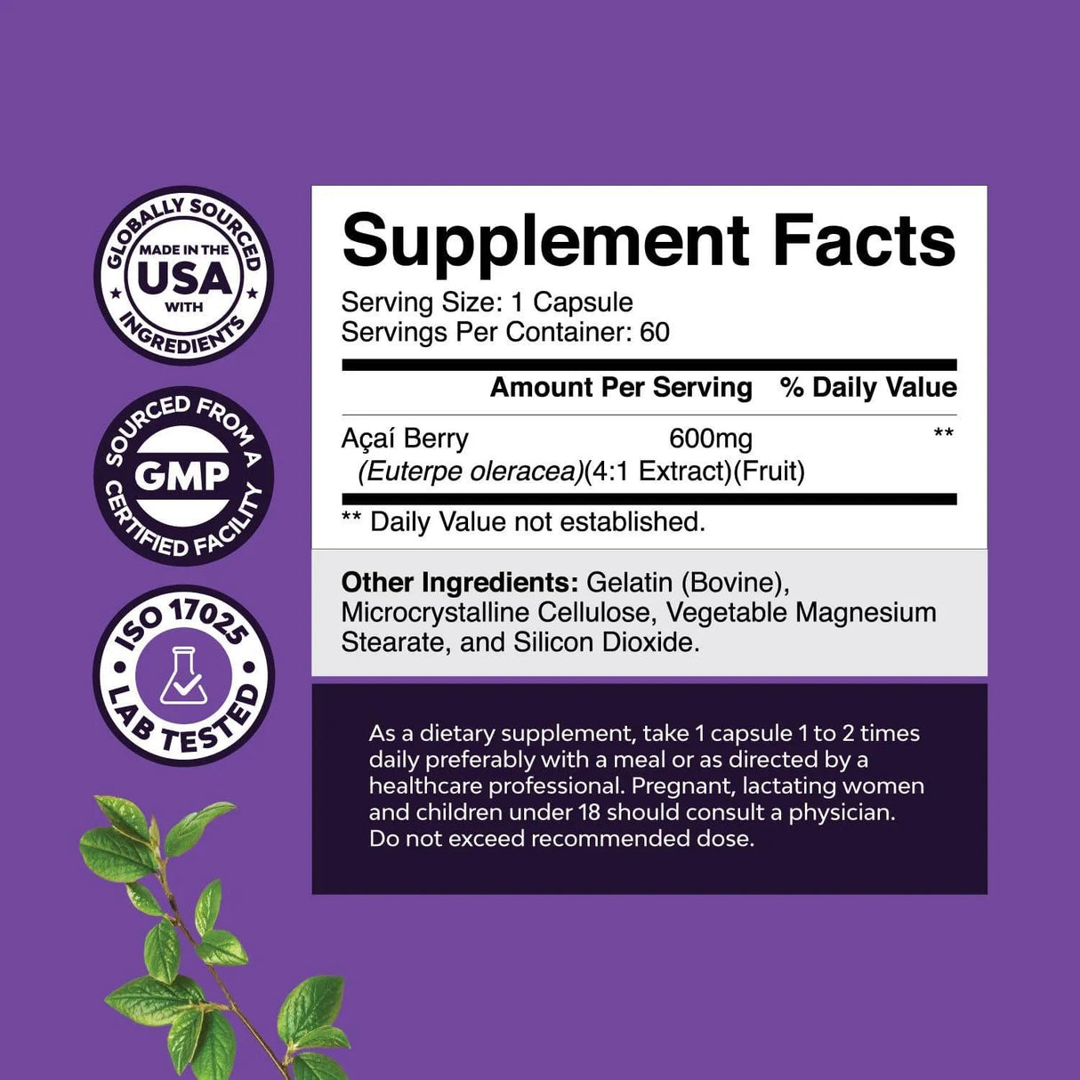 NATURES CRAFT - Natures Craft Acai Berry 60 Capsulas - The Red Vitamin MX - Suplementos Alimenticios - {{ shop.shopifyCountryName }}