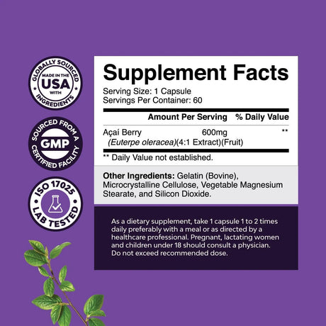 NATURES CRAFT - Natures Craft Acai Berry 60 Capsulas - The Red Vitamin MX - Suplementos Alimenticios - {{ shop.shopifyCountryName }}