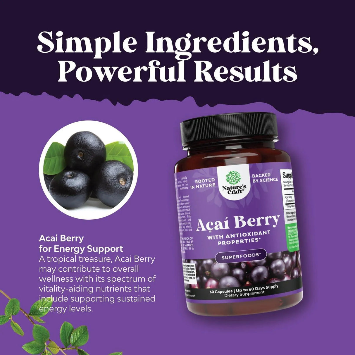 NATURES CRAFT - Natures Craft Acai Berry 60 Capsulas - The Red Vitamin MX - Suplementos Alimenticios - {{ shop.shopifyCountryName }}