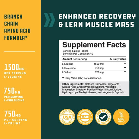NATURES CRAFT - Natures Craft Branch Chain Amino Acids 120 Tabletas - The Red Vitamin MX - Suplementos Alimenticios - {{ shop.shopifyCountryName }}