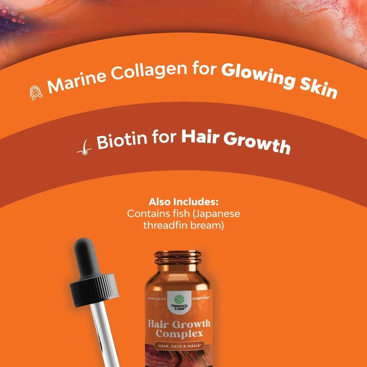 NATURES CRAFT - Natures Craft Collagen Biotin Drops for Hair Growth 60Ml. - The Red Vitamin MX - Suplementos Alimenticios - {{ shop.shopifyCountryName }}