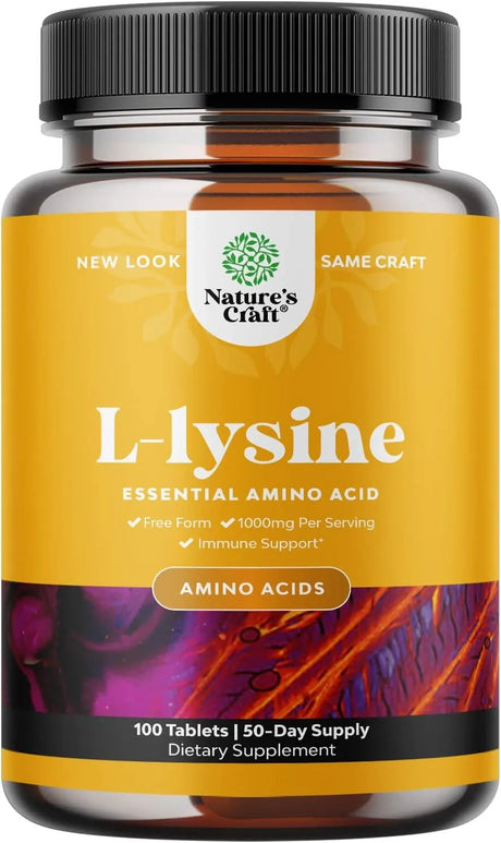 NATURES CRAFT - Natures Craft L Lysine 1000Mg. 100 Tabletas - The Red Vitamin MX - Suplementos Alimenticios - {{ shop.shopifyCountryName }}