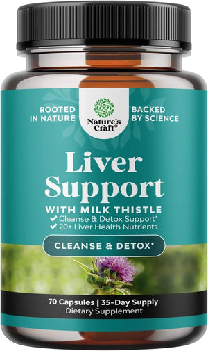 NATURES CRAFT - Natures Craft Liver Support with Milk Thistle Cleanse Detox & Repair 70 Capsulas - The Red Vitamin MX - Suplementos Alimenticios - {{ shop.shopifyCountryName }}