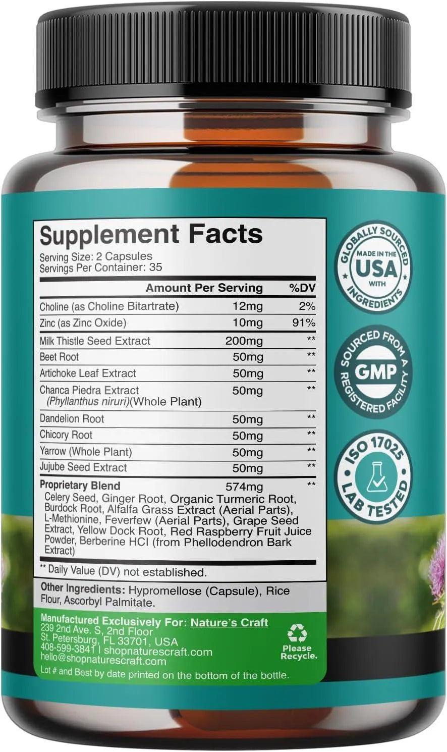 NATURES CRAFT - Natures Craft Liver Support with Milk Thistle Cleanse Detox & Repair 70 Capsulas - The Red Vitamin MX - Suplementos Alimenticios - {{ shop.shopifyCountryName }}